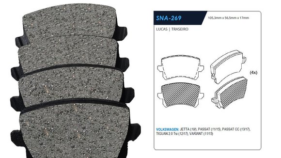 Imagen de PASTILLAS DE FRENO TRAS. AUDI A4/VW TIGUAN 2.0TSI 2006/VENTO